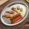 Plato Forma de Huevo de Acero Inoxidable Estilo Coreano, Plato Ovalado para Pescado, Plato para Sopa, Plato para Bistec, Plato para Rollo de Arroz, Plato para Guarniciones Comercial y Doméstico