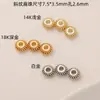 Colar Pulseira de Pérolas Banhado a Cobre Ouro Real 18K Alta Retenção de Cor Contas Espaçadoras Artesanais Acessórios para Joias DIY Contas Planas de Sarja