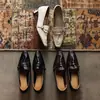 Zapatos Artesanales de Chengdu Piel de Oveja con Cera de Aceite Capa Superior Estilo Ligeramente Maduro para el Trabajo Mocasines Hebilla Metálica Tacón de Aguja Zapatos Individuales para Viajar al Trabajo Mujer 4.7C