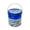 Cajas redondas de hojalata personalizables para comida de Año Nuevo, incluyendo leche, galletas de azúcar, pasteles, rollitos de huevo y dulces, hechas de hojalata
