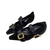Zapatos de Salón de Punta Fina para Mujer 2026 Nuevo Estilo Primavera y Otoño con Falda Zapatos de Mujer Correa Única Boca Baja Zapatos Mary Jane Tacón Bajo Zapatos de Suela Plana