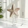 Estrella decorativa para la punta del árbol color champán, estrella explosiva de espuma, decoración navideña con purpurina, adorno navideño, decoración de mesa navideña