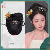 Peluca Hanfu de una pieza para mujer, estilo antiguo de estudio, bolsa para el cabello, peluca de uso diario, moño, estilo antiguo, disfraz, cojín, bolsa para el cabello para mujer