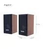 Altavoz para Computadora Zyama Zm38 USB con Cable Pequeño de Audio para Computadora Escritorio Portátil Par de Cajas de Madera