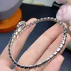 Pulsera de Zafiro Natural Piedra Desnuda 5*7mm Plata S925 Seiko Incrustado Zafiro Natural Soporte de Detección