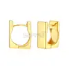 E0621 Pendientes cuadrados geométricos simples y versátiles de personalidad europea y americana para mujer, latón chapado en oro, moda, joyería de oreja estilo viento frío