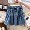 Conjunto de Mezclilla para Niñas Verano 2026: Conjunto de Dos Piezas para Bebé Niña: Camisa sin Mangas de Cuadros Azules y Falda de Mezclilla