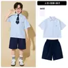 Fantasia de T-shirt para performance de cheerleading infantil, uniforme de coro para foto de formatura do jardim de infância, traje para cerimônia de abertura de gincana escolar