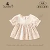 Camisa de Boneca para Meninas Verão Novo Estilo Bebê Classe A Amiga da Pele Respirável Algodão Top Estiloso Vestido Infantil
