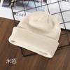 Q22 Gorro de punto con rizos ligeros de color sólido para mujer, estilo coreano japonés, para otoño e invierno, para actividades al aire libre, resistente al frío, cálido, de lana