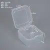 Caixa quadrada de plástico transparente, caixa para embalagem de itens pequenos, esponja de pó, equipamento de pesca, ferragens, distintivo, cartão e caixa de armazenamento de contas