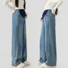 93101 Jeans Rectos de Alta Calidad para Maternidad Nuevos Pantalones de Mezclilla de Otoño Soporte Abdominal No Ajustados Ropa Exterior Casual Pantalones de Pierna Ancha