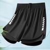 Pantalones cortos deportivos de fitness para hombre, para correr, con forro falso, de dos piezas, para entrenamiento, anti-caminar, de tres puntos, para natación, baloncesto, informales.