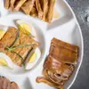 Platos Curados en Salmuera para Hoteles y Restaurantes, Snacks de Frutas Deshidratadas, Platos con Múltiples Compartimentos, Platos de Cinco Compartimentos, Platos de Cena Cerámicos Antideslizantes