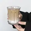 Estilo Ins Taza Simple de Vidrio para Jugo Pétalos en Relieve Taza de Pétalos China Bebida Fría Hielo Taza de Café Americana Taza para Bebidas