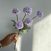 5 Crisântemo de pingue-pongue 5 Crisântemo de bola pequena Flor falsa Simulação de casa Flora Decoração macia Sala de estar Decoração de casamento de flores decorativas Transfronteiriço
