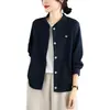 Jaqueta Bomber Plus Size Outono/Inverno 2026 Solta Emagrecedora Peça de Roupa Externa Versátil Manga Raglan Cardigã Roupa Feminina