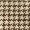 Tecido de lã de cordeiro tricotado xadrez pied-de-poule marrom e branco para vestuário, tecido DIY para casacos e jaquetas quentes