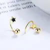 Brincos de estrela de pentagrama com fecho de torção parafusado femininos 925 prata de lei design de nicho esmalte epóxi brincos da moda joia de rosca