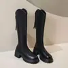 Botas de Suela Gruesa para Mujeres Bajitas 2025 Otoño Nuevo Estilo Botas Altas de Caballero Hasta la Rodilla Botas para Mujeres Botas de Otoño e Invierno