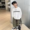 Camiseta de Manga Larga de Algodón para Niños con Estampado de Espuma, Nueva Colección Otoño 2026 Estilo Coreano Ropa Infantil de Moda