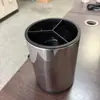 Tubo de Armazenamento de Aço Inoxidável para Talheres, Organizador de Bancada de Qualidade para Exportação, Escorredor, Porta-Hashi, Colher de Cozinha, Faca, Garfo, Recipiente de Armazenamento de Hashi