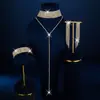 Colar Coreano Ins Elegante com Laço de Pérola Cravejado de Diamantes Corrente para Clavícula com Pingente Design da Moda Colar Personalizado para Mulheres