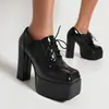Comercio exterior nueva plataforma de agua tacón 32 tacones altos zapatos de moda para mujer Europa y Estados Unidos 2023 zapatos gruesos 43 blanco negro