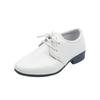 Zapatos de cuero para niño, primavera y otoño 2023, nuevos zapatos de una sola capa con cordones de estilo británico para niños de mediana edad y estudiantes, zapatos negros de alto rendimiento.