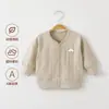 Chaquetas cárdigan de manga larga de algodón puro para bebé, para hombre y mujer, para primavera y otoño, ropa exterior casual para bebés y niños pequeños, chaquetas finas estilo primavera