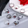 Anillo de Cuervo Espina Oscura Transfronterizo Europeo y Americano Personalidad Nicho Femenino Anillo Cruzado de Amor Anillo Abierto Accesorios