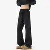 Calça Masculina Ligeiramente Flare para a Primavera, Estilo High Street Americano Engrossado, Caimento Solto para Adolescentes, Calça Longa Casual Cleanfit Resistente a Amassados