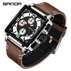 Reloj de Cuarzo para Hombre de Moda Popular Transmisión en Vivo Marca Sanda Casual y Versátil Tres Ojos Seis Agujas Luminoso Resistente al Agua Reloj para Hombre