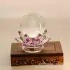 Adorno de Escritorio Flor de Loto Amatista, Bola de Buda de Ajuste Interno Citrino, Adorno de Adoración, Decoración para Oficina y Hogar