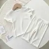 Comercio Electrónico Transfronterizo Más Vendido Ropa Infantil Bebé Verano Estilo Coreano Nuevo Conjunto de Manga Corta y Pantalón Largo Niños y Niñas Ropa Infantil Ropa de Casa
