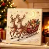 Brinquedo de Encaixar Árvore de Natal Enfeite Decoração Acrílico Madeira Pintura Diamante Artesanal DIY Etiqueta Pendurável Enfeite