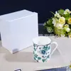 Prato de Jantar Ocidental Estilo Europeu Luz de Luxo Marca D Videira Floral Porcelana Ossos 8 polegadas Prato Raso Pintado à Mão Louça Doméstica de Alta Qualidade Atacado