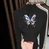 Camiseta Infantil Outono/Inverno Gola Meia-Alta Autoaquecimento Quente Top para Menina Acabamento com Babado de Veludo Camada Base