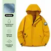 Chaqueta Tres en Uno para Exteriores para Hombres y Mujeres, Conjunto de Dos Piezas de Chaqueta de Algodón Impermeable y Cortavientos para Senderismo, Ropa de Montañismo con Logo Impreso Personalizado