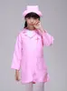 Roupas de enfermeira pequenas para crianças médico jogar experiência profissional traje roupas de desempenho jardim de infância casa de brincar vestido branco roupas de desempenho
