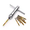 Llave de carraca para machos de roscar reversible, Llave de machos extendida tipo T, Herramienta de roscado