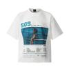 Camiseta de Verano de Moda de Calle Americana de Estilo Vintage con Estampado de Figura, Lavado Pesado, Pareja de Ancianos Casual Holgada de Manga Corta