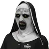 Máscara de Terror de Monja de Ojos Amarillos Disfraz Fiesta Película Oculta Máscara Fiesta de Halloween Accesorio de Broma