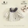 Conjunto de algodón puro estilo muñeca para niñas, nueva colección otoño 2026, conjunto de camisa de manga larga floral y pantalones para bebés e infantes