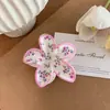 Acessórios de Cabelo Yhj Nova Moda Flor Presilha Tubarão Criativa Europeia e Americana Impressão UV Flor de Frangipani Presilha de Tubarão Bauhinia