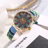 Reloj para Mujer Estilo Bohemio con Correa de Lona, Esfera de Estilo Étnico Vintage, Reloj de Cuarzo para Estudiantes Damas, Reloj de Pulsera Estilo Étnico