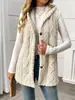 2026 Venta Caliente Transfronteriza de Comercio Exterior Europeo y Americano Cárdigan de Botones con Capucha de Felpa Doble Cara Color Sólido Chaleco Casual para Mujer Otoño e Invierno