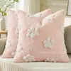 Funda de almohada minimalista moderna transfronteriza, funda de almohada de piel sintética de conejo, cojín decorativo lindo para sofá de sala de estar, cojín de dormitorio