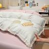Nuevo Estilo Fresco Encaje de Algodón Puro Juego de Sábanas de Cuatro Piezas Dormitorio de Estudiante Juego de Tres Piezas Funda Nórdica Individual Sábana