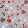 Adesivo de Unha Dia dos Namorados Amor 5D Em relevo Doce Vermelho Amor Vazado Adesivo de Unha Joia Fino Resistente